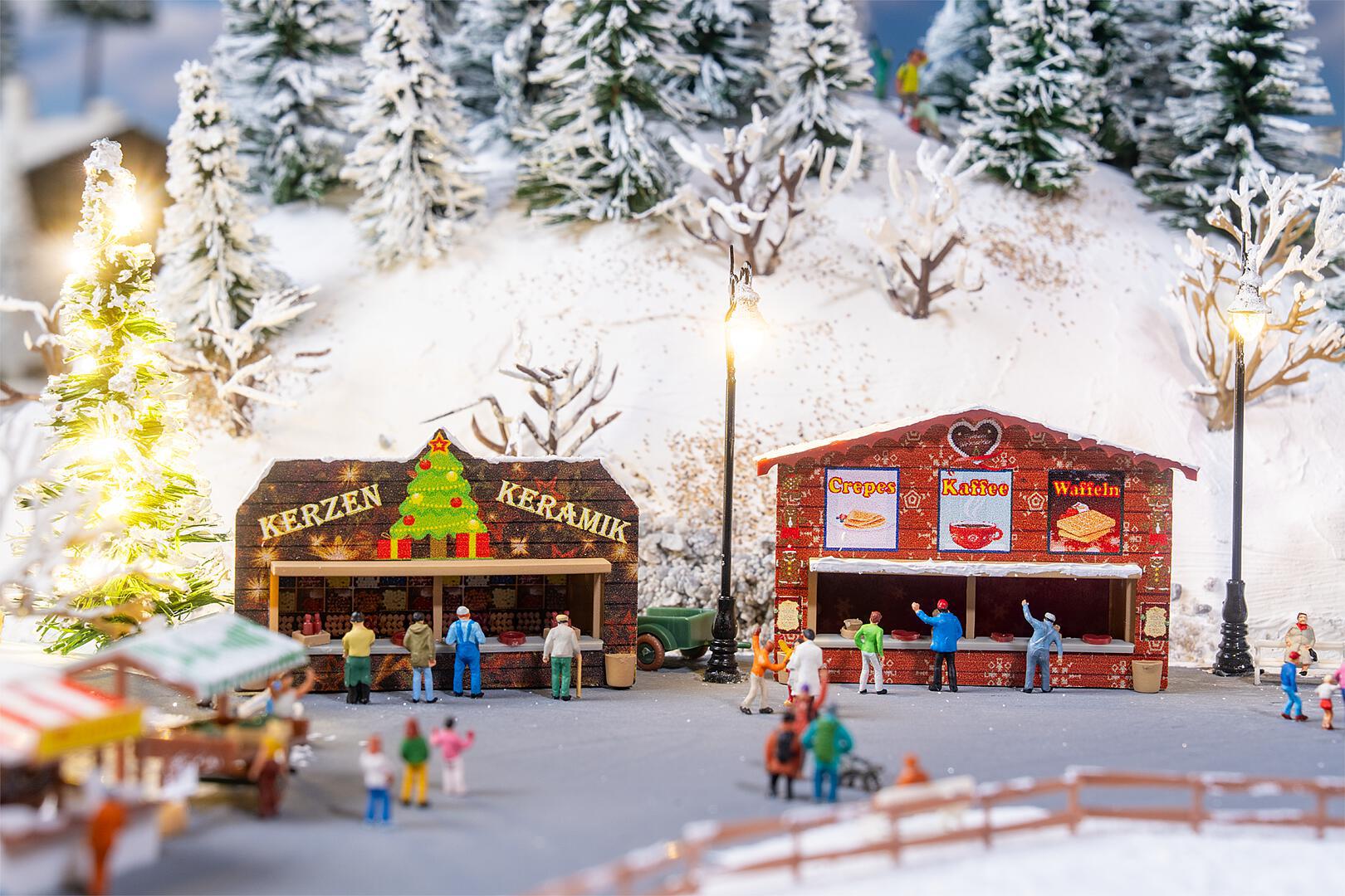 Faller 272021 N Christmas Market Stalls Building Kit (Set of 2)