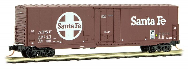 Micro-Trains 18100010 N ATSF 50' Standard Plug Door Boxcar #55147 LN/Box