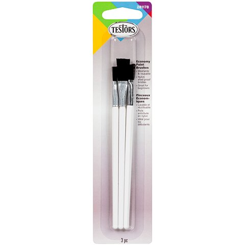 Testors 281178 Economy Flat Brush (Set of 3)