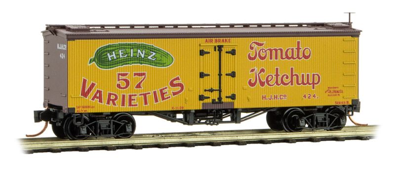 Micro-Trains 05800410 N Heinz 36' Wood Sheathed Ice Reefer with Truss Rods #424