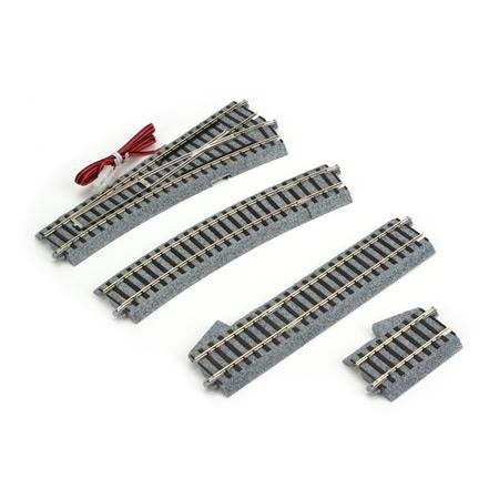 Kato 2-851 HO 9-3/4" # 4 Unitrack Right Hand Electric Switch Turnout Set