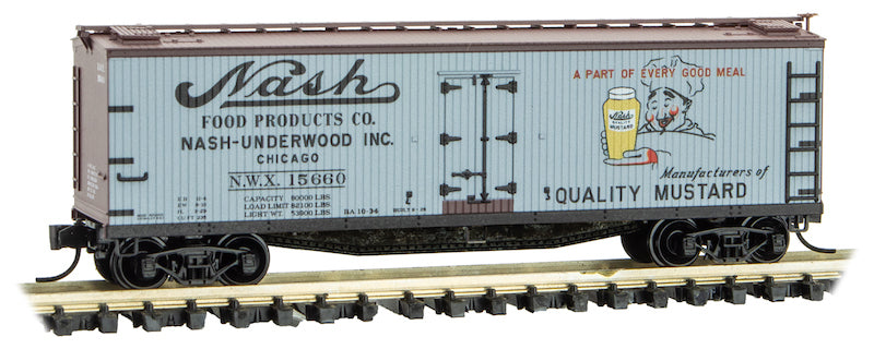 Micro-Trains 04900860 N Nash Food Products 40' Double Sheathed Reefer #15660
