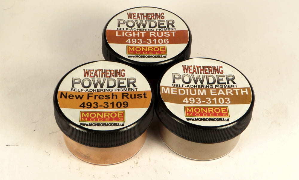 Monroe Models 2911 Rust & Dust Weathering Powders (Set of 3)