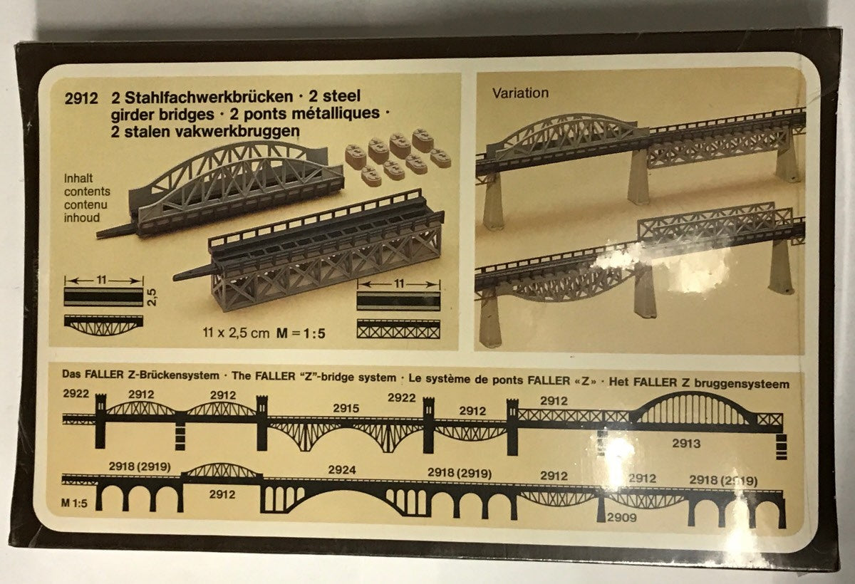 Faller 2912 Z Scale Steel Girder Bridge Kit (2 Pieces)