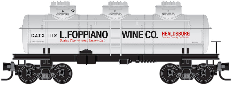 Micro-Trains 06600110 N L Foppiano Wine Co 40' Triple Dome Tank Car #1112