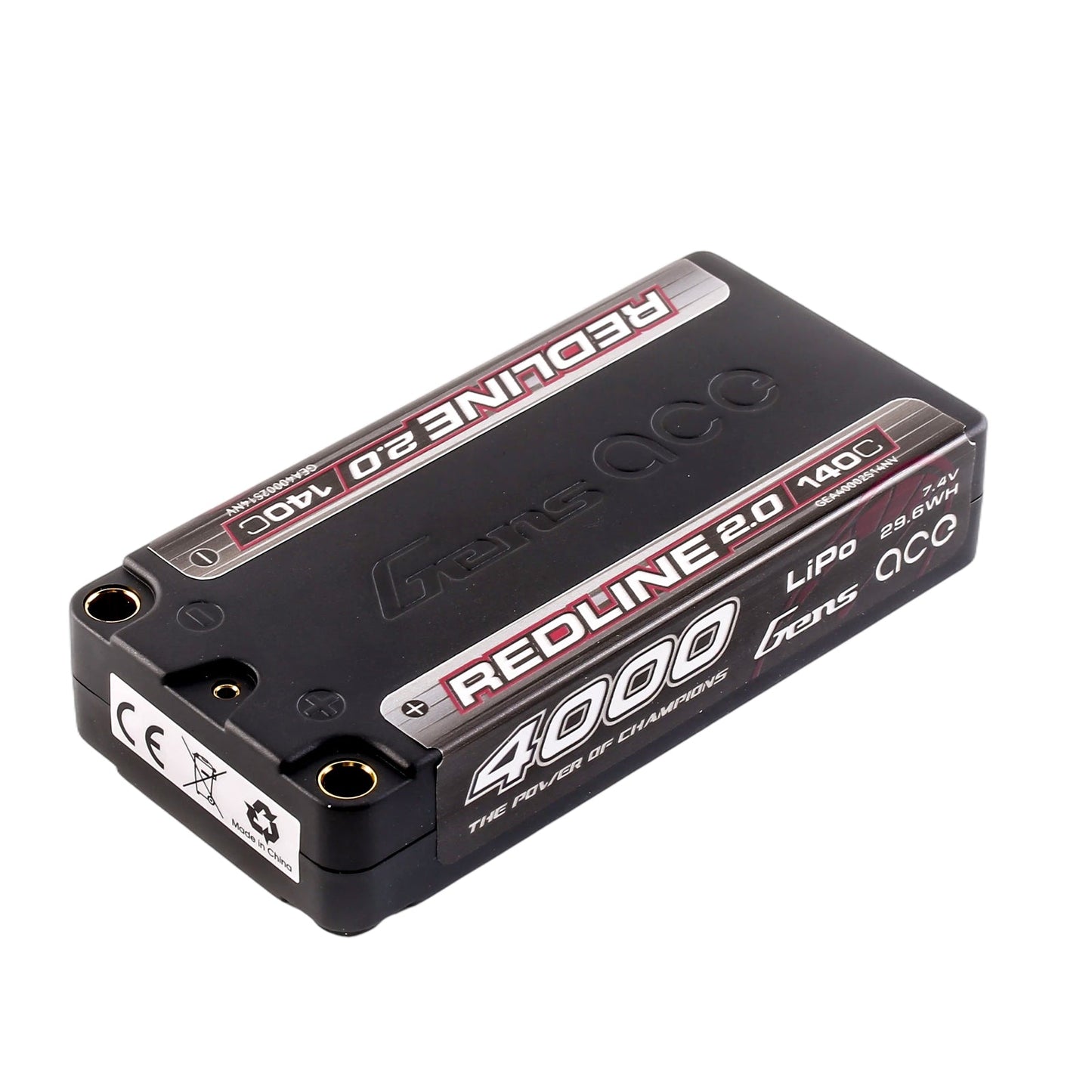 Gens Ace GEA40002S14NV 4000mAh 2S 140C 7.4V HardCase Shorty Redline 2.0 Lipo