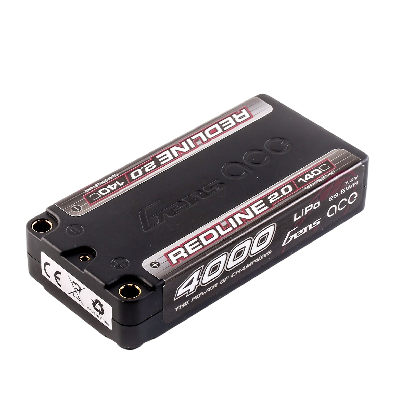 Gens Ace GEA40002S14NV 4000mAh 2S 140C 7.4V HardCase Shorty Redline 2.0 Lipo