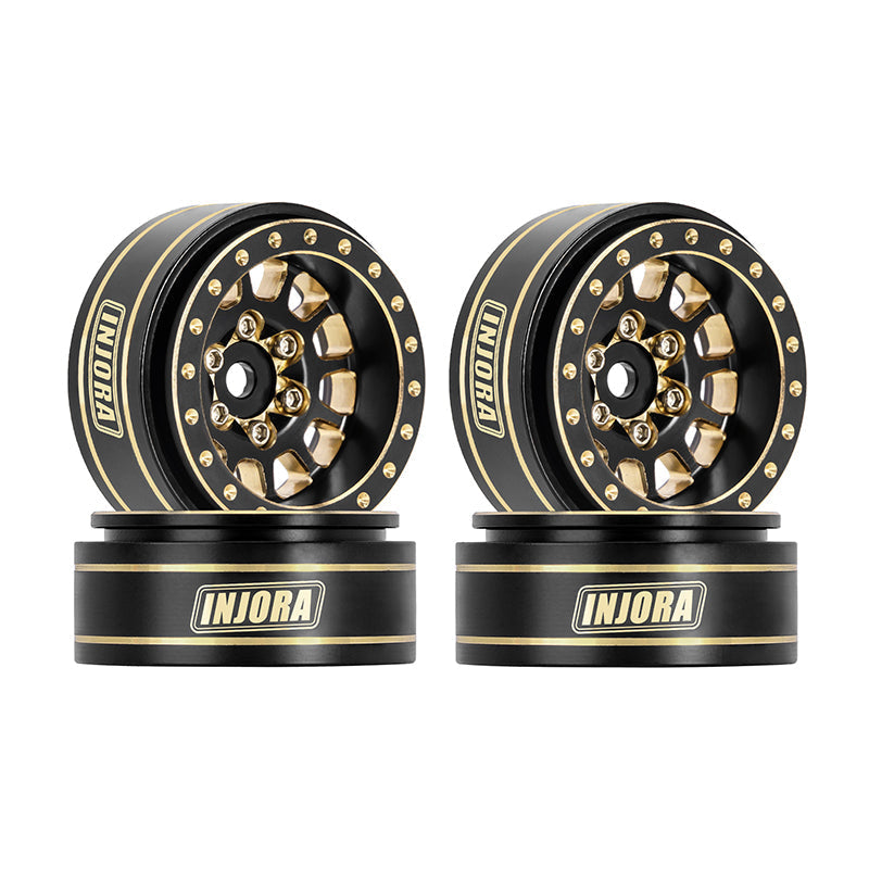Injora YQW-1101BGD Micro Crawlers Black & Gold 1.0+ Brass -3.75mm Offset Wheels