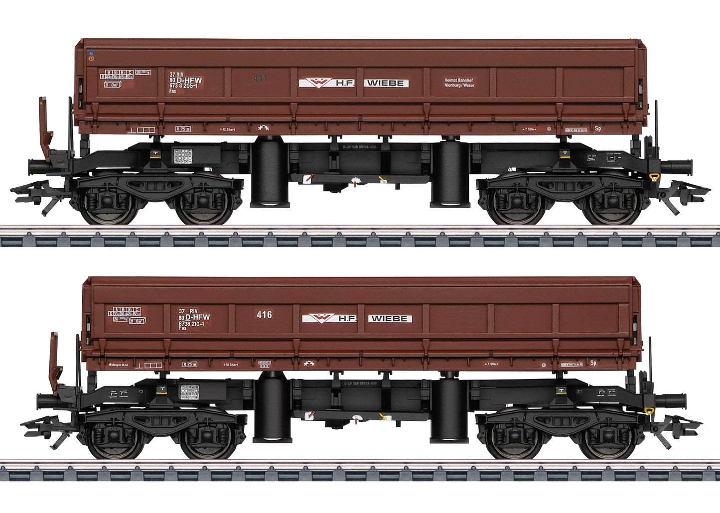 Marklin 48460 HO Wiebe Type Fas 4-Axle Dump Car (Set of 2)