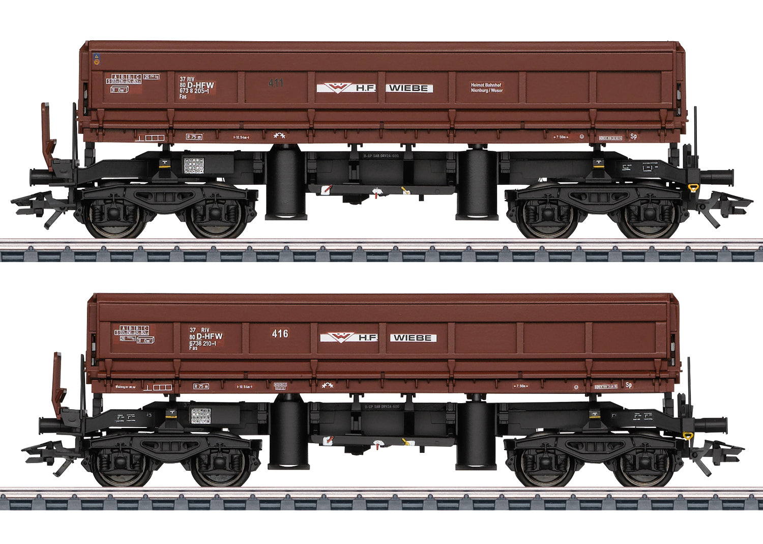 Marklin 48460 HO Wiebe Type Fas 4-Axle Dump Car (Set of 2)