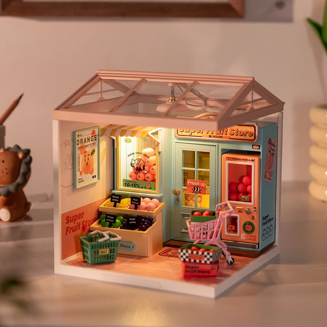 Robotime DW003 Fruit Store Plastic DIY Miniature House Kit