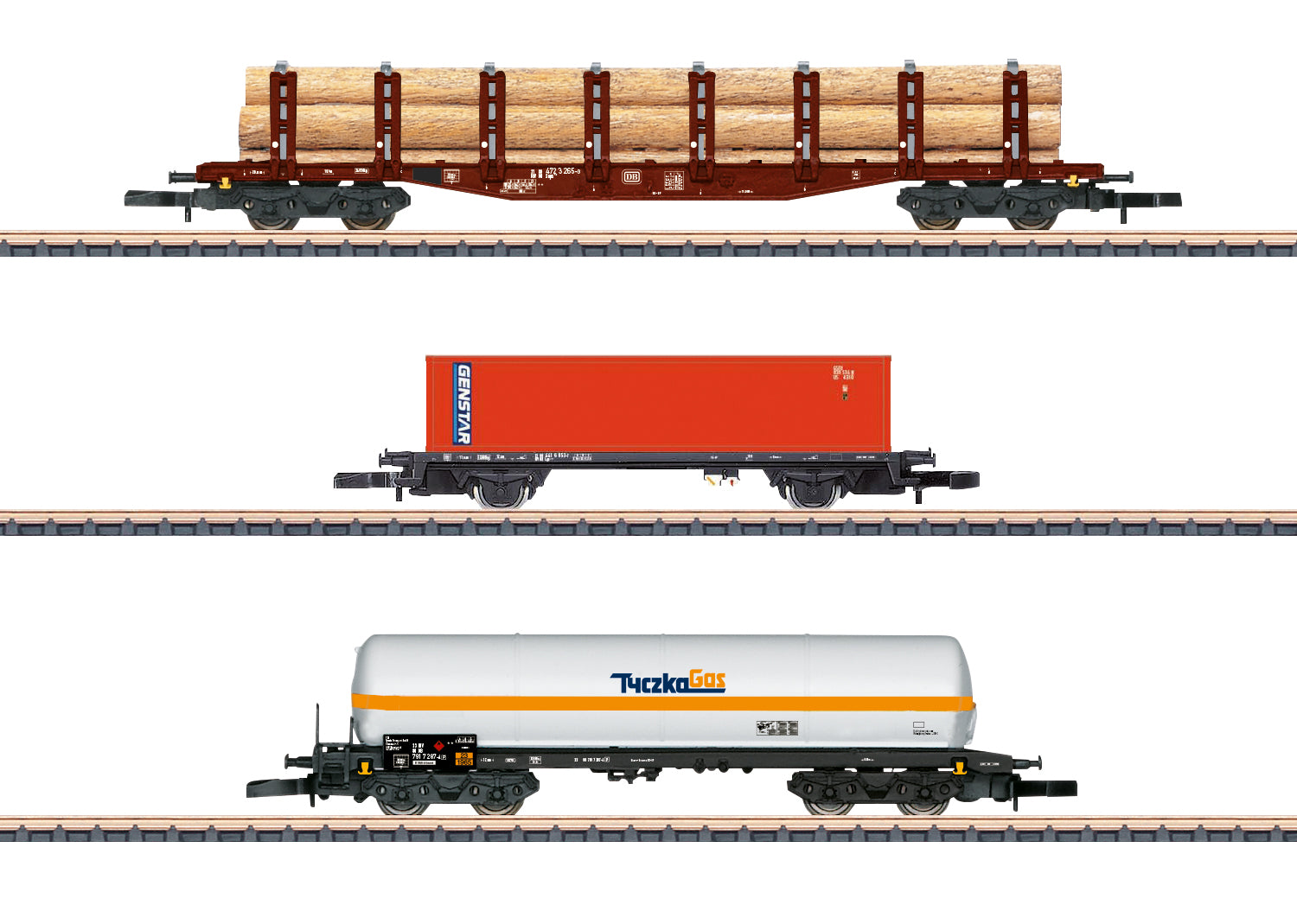 Marklin 82596 Z Freight Car Set with Mixed Loads (Set of 3)
