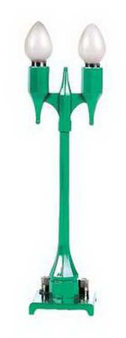 MTH 30-1071 O Scale Green Twin Teardrop Street Lamp N0. 580-2 (Set of 2)