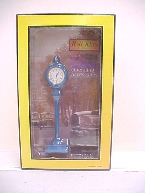 MTH 30-1085 O Scale Comet Blue Diecast Operating Street Clock LN/Box