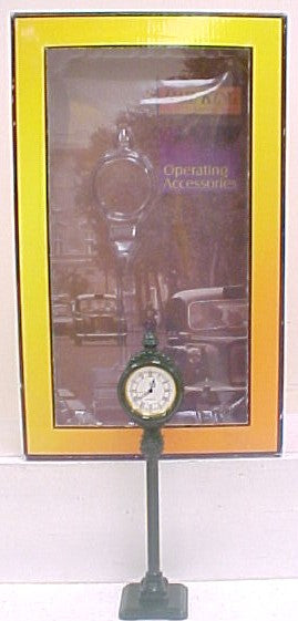 MTH 30-1094 O Scale Dark Green Operating Die-Cast Street Clock LN/Box