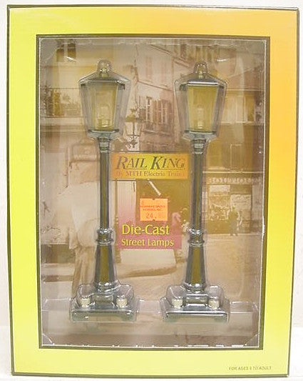 MTH 30-1098 O Black #56 Diecast Lamp Set (Pack of 2)