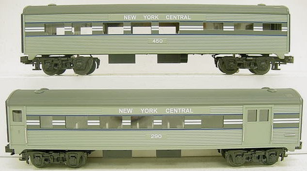 MTH 30-6024 O NYC RailKing O-27 Streamlined Combo/Diner Passenger Set (Set of 2) LN/Box