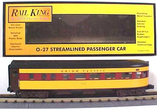 MTH 30-6107E Union Pacific O-27 Streamlined Observation Car #103 LN/Box