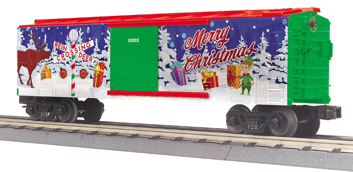 MTH 30-71112 O Christmas Boxcar with Blinking Lights #2022