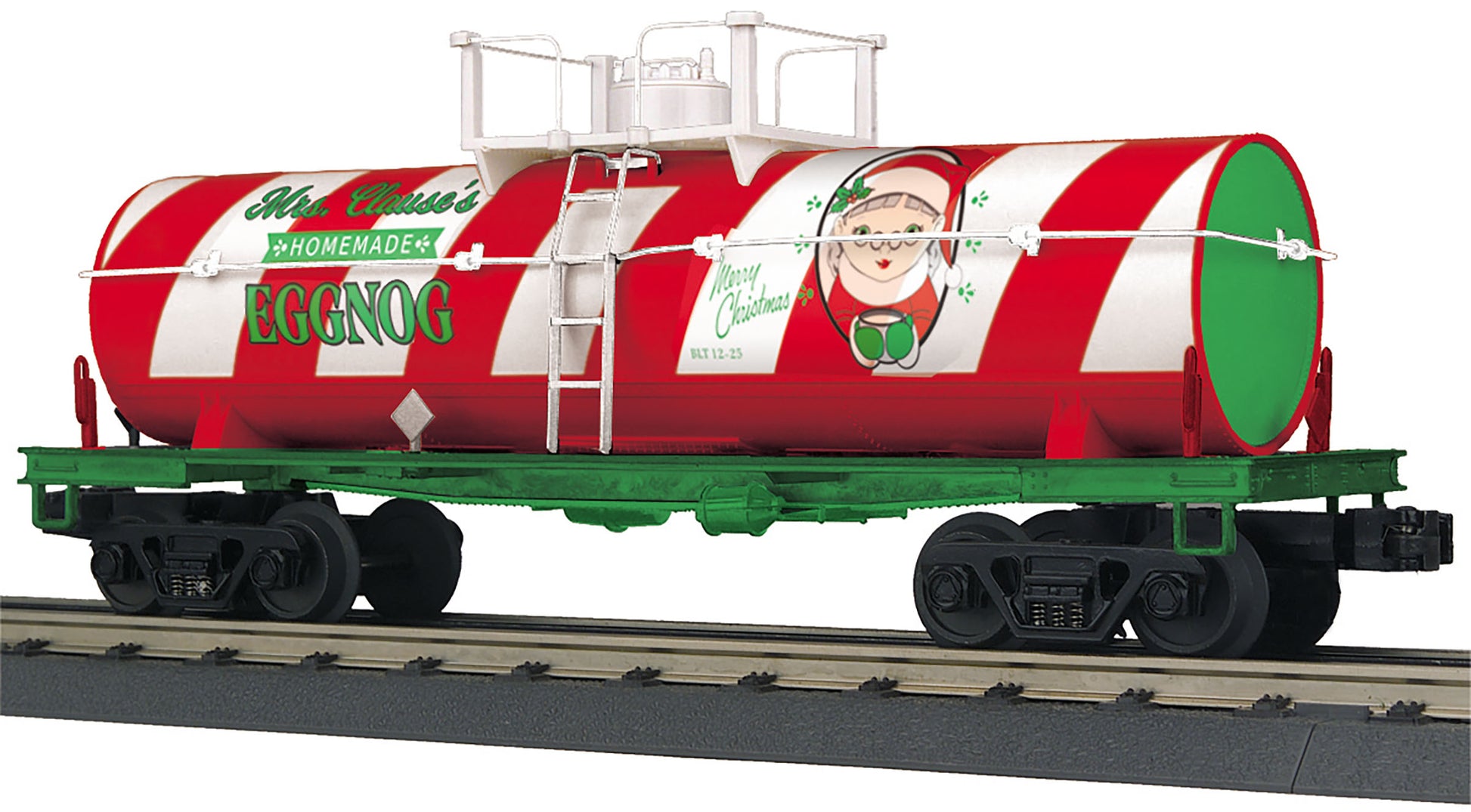 MTH 30-73568 O Christmas RailKing Smoking Tank Car LN/Box