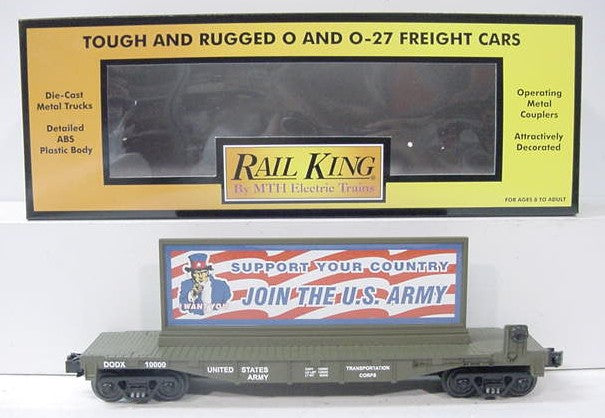 MTH 30-76028 U.S. Army Flatcar w/Billboard Load LN/Box