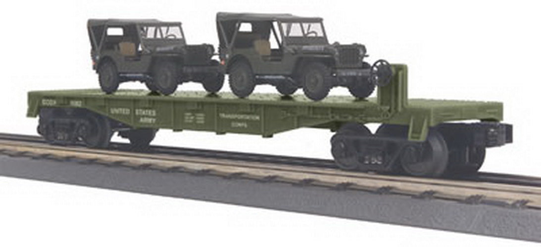MTH 30-76124 US Army Flatcar w/ Jeeps LN/Box