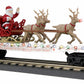 MTH 30-76862 O Christmas Flatcar with LED, Santa Sleigh and Reindeer #122522
