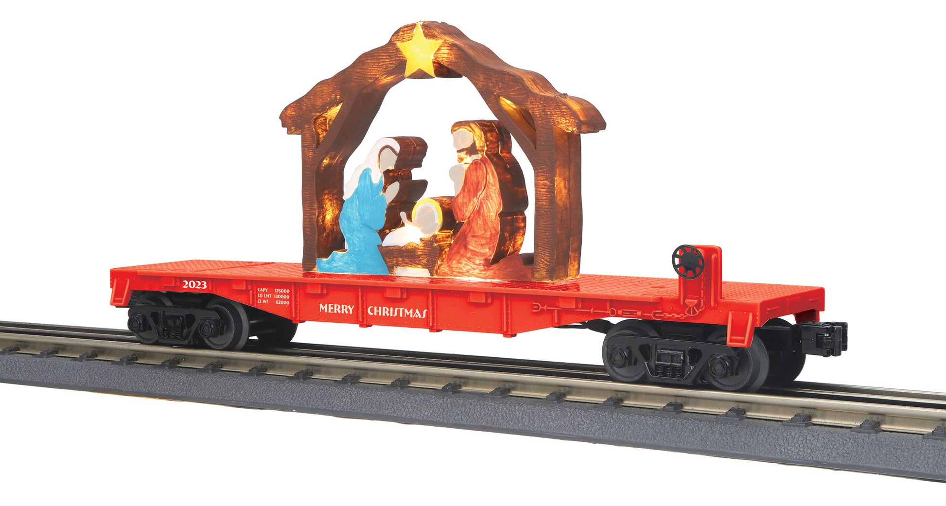 MTH 30-76868 O Christmas Flatcar with Lighted Nativity Scene #2023