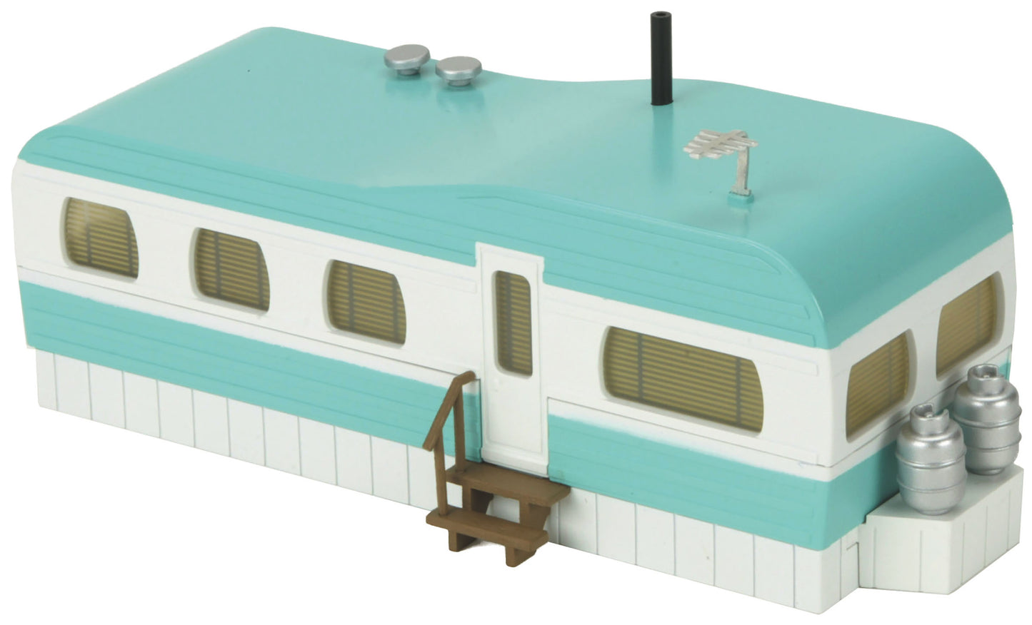 MTH 30-90531 O Gauge Stainless Mobile Home Turquoise LN/Box