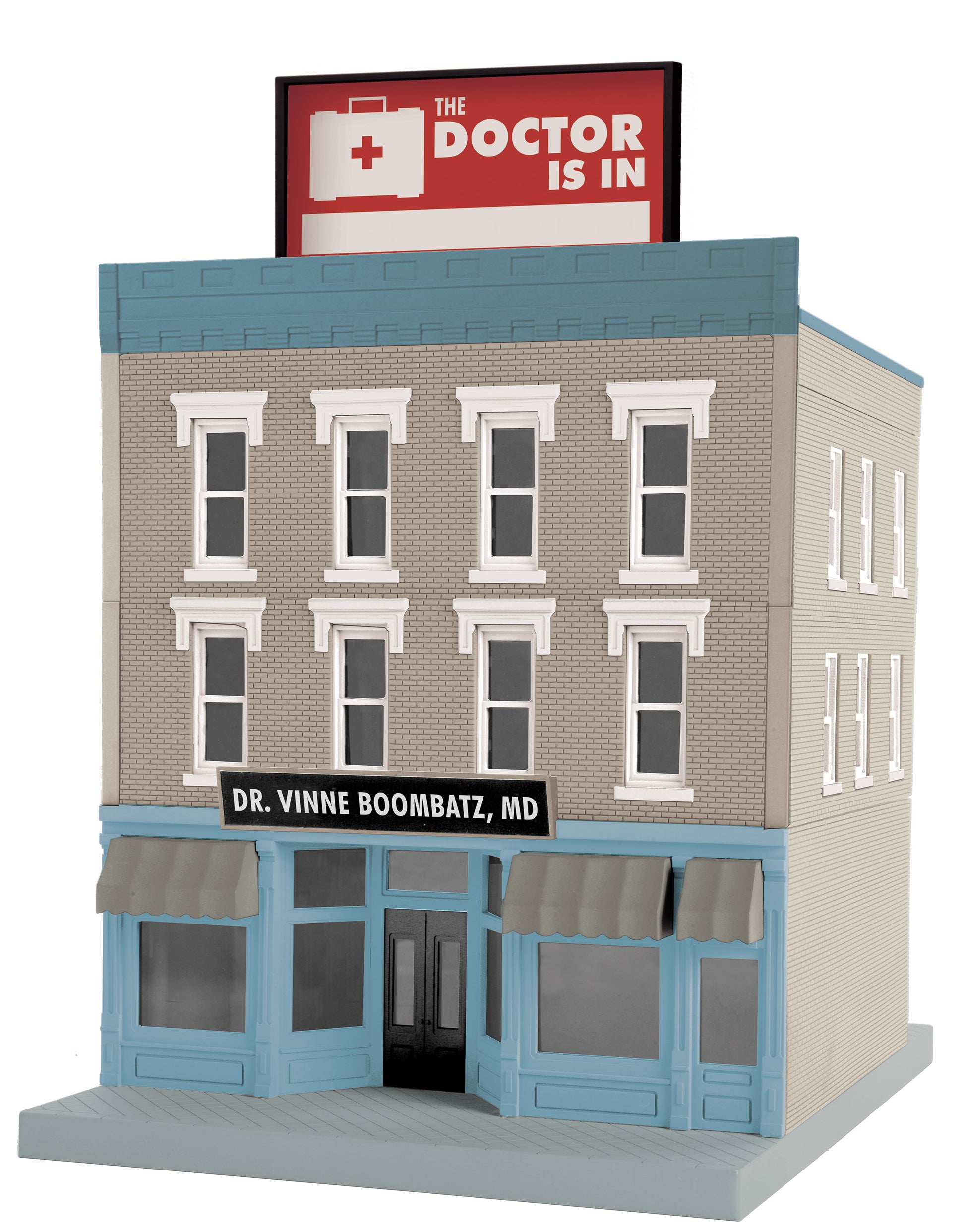 MTH 30-90660 O Dr. Vinnie Boombatz, MD RailKing 3-Story City Building 1