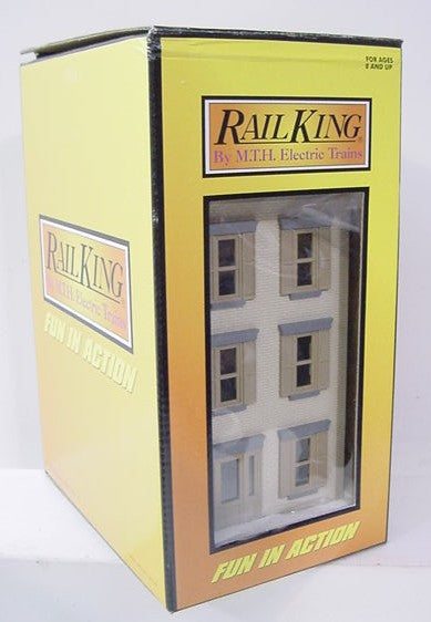MTH 30-9079 O 3-Story Tan Town House with Dark Tan Trim LN/Box
