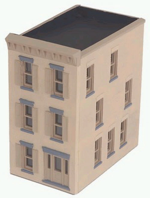 MTH 30-9079 O 3-Story Tan Town House with Dark Tan Trim LN/Box