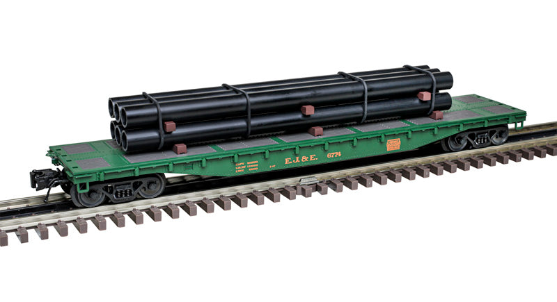 Atlas 3001884 O Elgin, Joliet & Eastern 3-Rail Trainman 52'6" Flat Car with Load