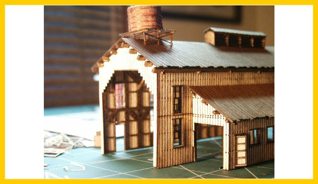 RS Laser Kits 3004-B N Single Stall Engine House without Doors Building Kit