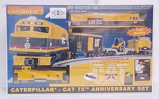 MTH 30-4047-1 O Gauge Caterpillar RailKing F40PH Diesel Train Set with PS 2.0 MT/Box