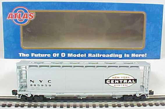 Atlas 6308-1 O New York Central 3-Bay Cylindrical Hopper #885959 (3 Rail) LN/Box