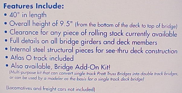 Atlas 6920 O Scale Single Track Truss Bridge Kit