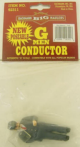 Bachmann 92311 G Scale Man Conductor Figure Painted Plastic Figure