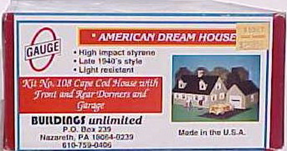 Bldgs Unlimited 108 Cape Cod House Kit