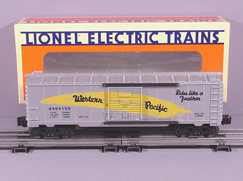 Lionel 6-19259 O Gauge Western Pacific Silver Yellow Feather 6464 Series Boxcar
