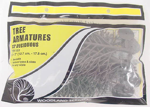 Woodland Scenics TR1123 5" - 7" Deciduous Tree Armatures (Pack of 12)