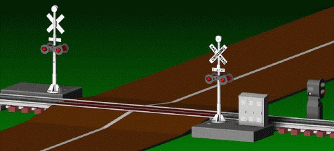 Z-Stuff DZ-1020 O Crossing Signal w/Block Signal Detector & Sound (Set of 2) NIB