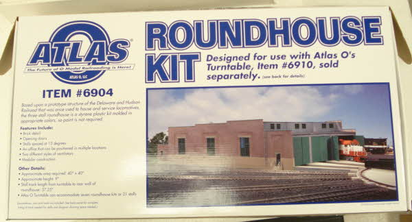 Atlas 6904 O Scale 3 Stall Roundhouse Kit LN/Box