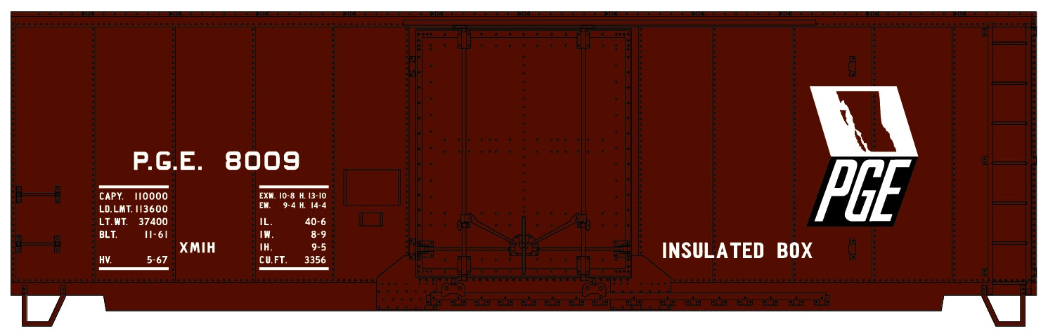 Accurail 3135 HO Pacific Great Eastern AAR 40' Insulated Plug-Door Boxcar # 8009