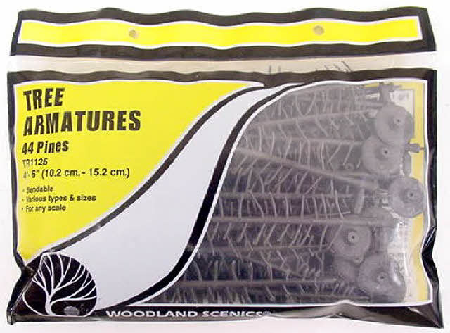 Woodland Scenics TR1125 4" to 6" Pine Tree Armatures (Pack of 44)