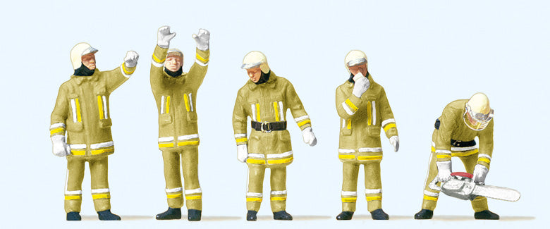Preiser 10772 HO Firemen in Beige Uniform Figures (Set of 5)