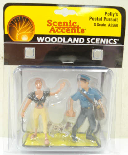 Woodland Scenics A2560 G Polly's Postal Pursuit Figures (Set of 3)