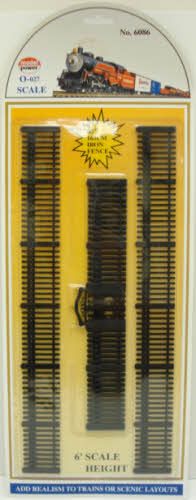 Model Power 6086 O And 0-27 Scale Black Iron Fence 65" Set