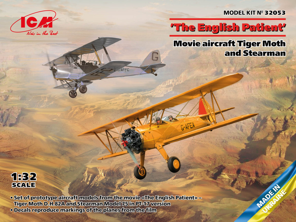 ICM 32053 1:32 'The English Patient' Movie Tiger Moth & Stearman Plane Kit