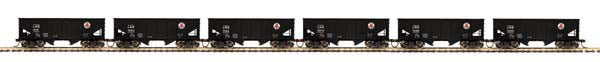 MTH 81-90031 HO LNE USRA 55-Ton Steel Twin Hopper Car Set (Set of 6)
